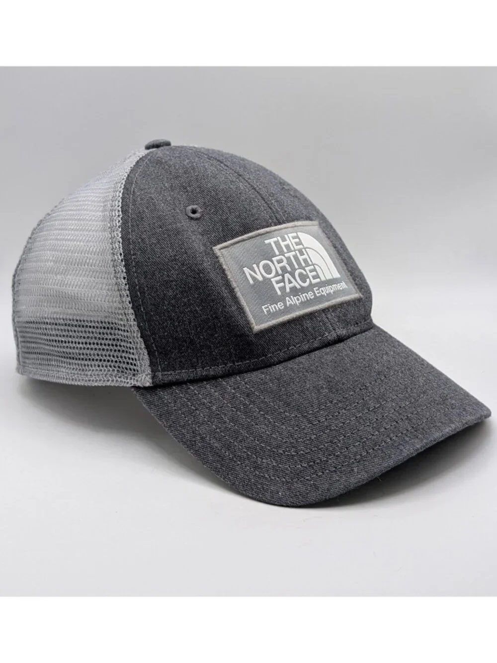 The North Face Trucker Hat Gray Unisex OSFM Snapback Mesh Fine Alpine Equipment